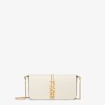 FENDI Fendigraphy Wallet On Chain White leather wallet